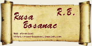 Rusa Bosanac vizit kartica